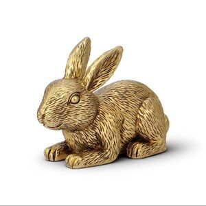 New Target Bullseye Playground Gold Bunny Rabbit Resin Figurine Laying down